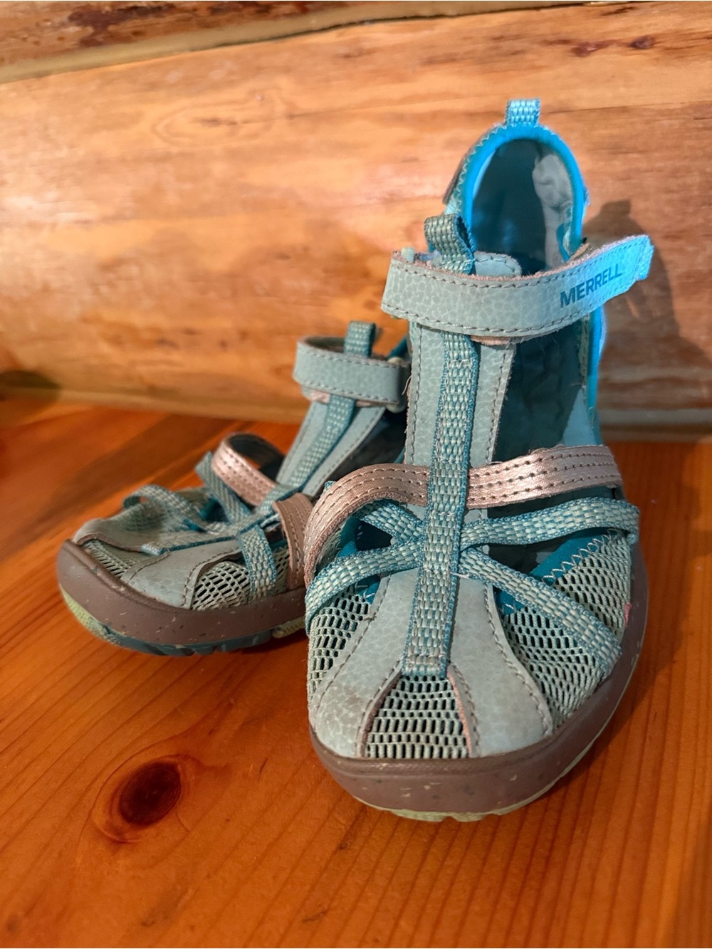 Merrell Kids Teal and Gray Outdoor Sandals